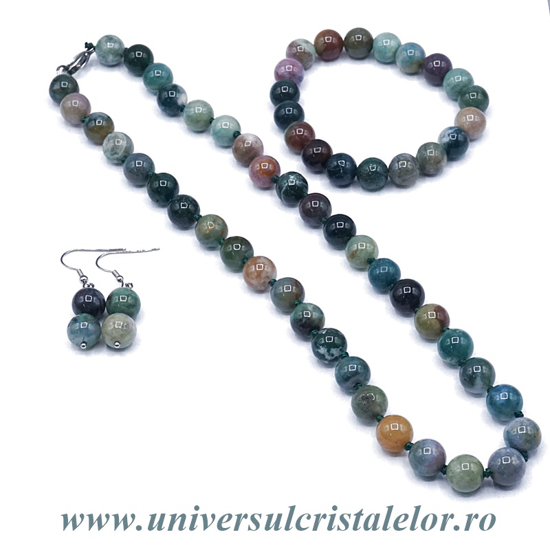 Set bijuterii agat muschi