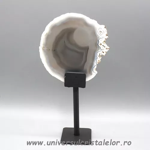 Felie agat natural pe suport de metal unicat m02 Felie agat natural pe suport de metal unicat m02