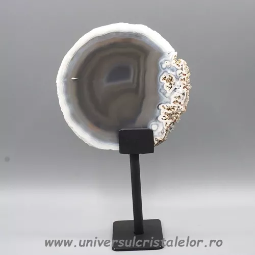 Felie agat natural pe suport de metal unicat m04 Felie agat natural pe suport de metal unicat m04