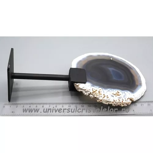 Felie agat natural pe suport de metal unicat m04 Felie agat natural pe suport de metal unicat m04