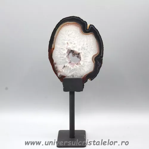 Felie agat natural pe suport de metal unicat m06 Felie agat natural pe suport de metal unicat m06