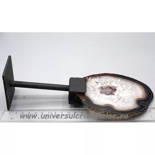 Felie agat natural pe suport de metal unicat m06 Felie agat natural pe suport de metal unicat m06
