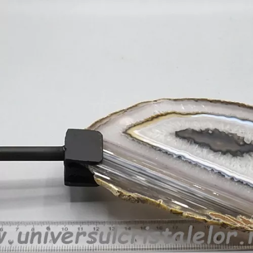 Felie agat natural pe suport de metal unicat m07 Felie agat natural pe suport de metal unicat m07