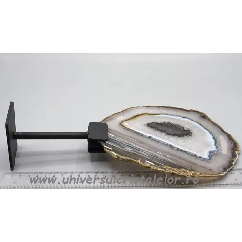 Felie agat natural pe suport de metal unicat m07 Felie agat natural pe suport de metal unicat m07