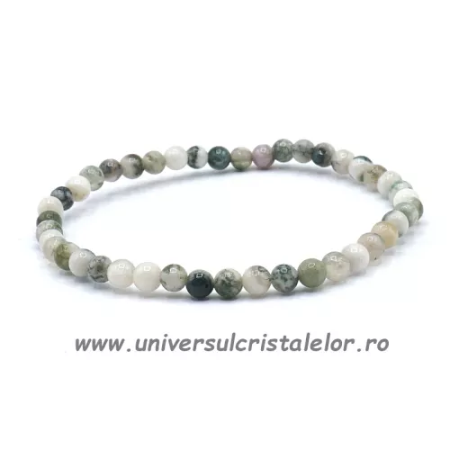 Bratara agat copac rotund - 4 mm Bratara agat copac rotund - 4 mm