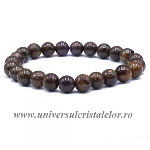 Bratara bronzit rotund - 8 mm