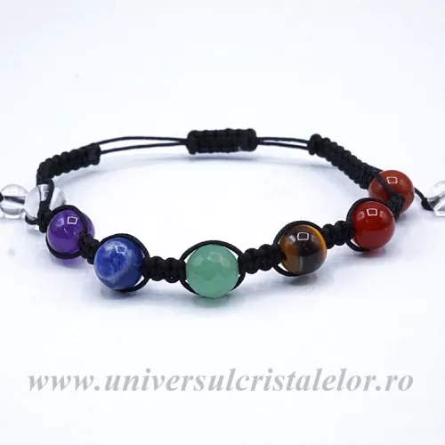 Bratara chakre rotund 8 mm - snur reglabil Bratara chakre rotund 8 mm - snur reglabil
