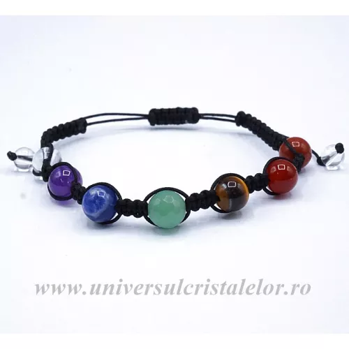 Bratara chakre rotund 8 mm - snur reglabil Bratara chakre rotund 8 mm - snur reglabil