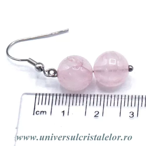 Set bijuterii cuart roz 10mm