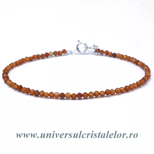 Bratara granat hessonit rotund fatetat - 2 mm Bratara granat hessonit rotund fatetat - 2 mm