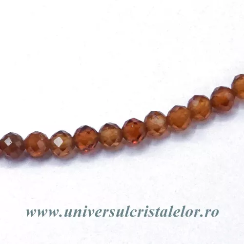 Bratara granat hessonit rotund fatetat - 2 mm Bratara granat hessonit rotund fatetat - 2 mm