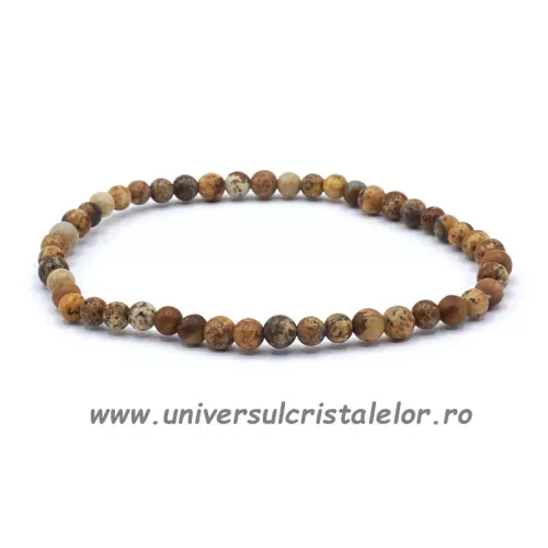 Bratara jasp peisaj rotund - 4 mm Bratara jasp peisaj rotund - 4 mm