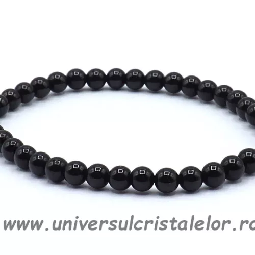 Bratara obsidian negru rotund - 4 mm Bratara obsidian negru rotund - 4 mm