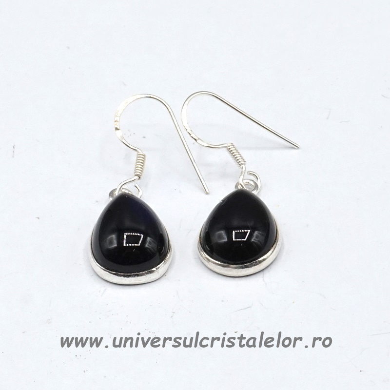 Cercei obsidian negru lacrima Cercei obsidian negru lacrima