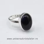 Inel obsidian negru oval reglabil Inel obsidian negru oval reglabil