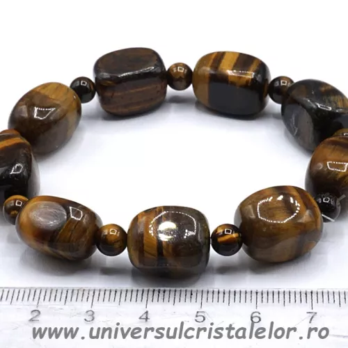 Bratara ochi de tigru slefuit simplu - 12/15 mm Bratara ochi de tigru slefuit simplu - 12/15 mm