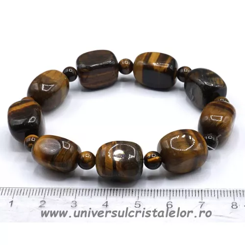 Bratara ochi de tigru slefuit simplu - 12/15 mm Bratara ochi de tigru slefuit simplu - 12/15 mm