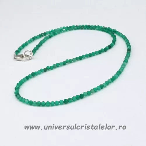 Colier onix verde rotund fatetat - 2.2 mm Colier onix verde rotund fatetat - 2.2 mm