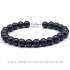 Bratara shungit rotund - 8 mm cu inchizatoare
