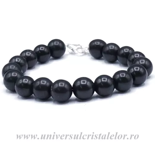 Bratara shungit rotund - 10 mm cu inchizatoare Bratara shungit rotund - 10 mm cu inchizatoare