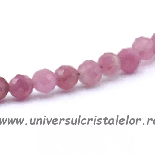 Colier turmalina roz rotund fatetat - 3,2mm Colier turmalina roz rotund fatetat - 3,2mm