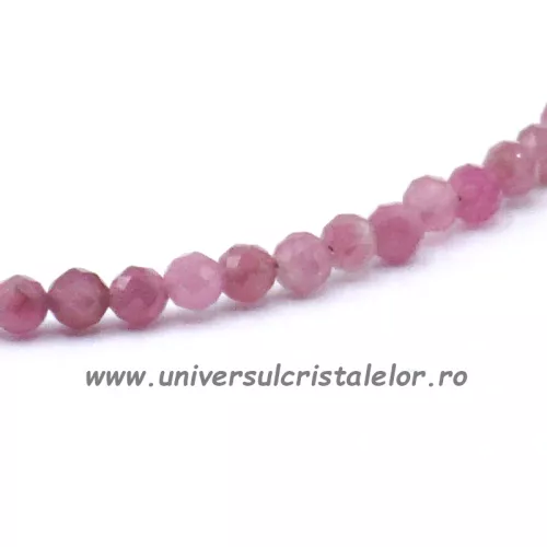 Colier turmalina roz rotund fatetat - 3,2mm Colier turmalina roz rotund fatetat - 3,2mm