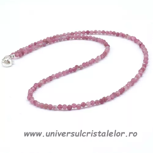 Colier turmalina roz rotund fatetat - 3 mm Colier turmalina roz rotund fatetat - 3 mm