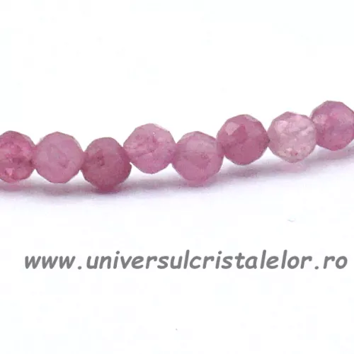 Colier turmalina roz rotund fatetat - 3 mm Colier turmalina roz rotund fatetat - 3 mm