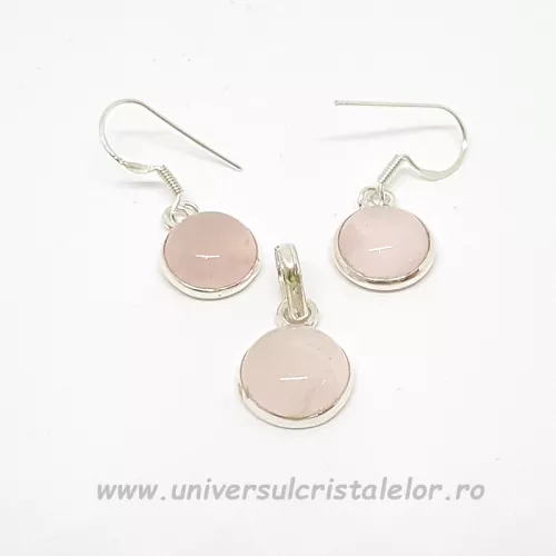 Set cuart roz rotund Set cuart roz rotund