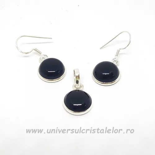 Set onix negru rotund Set onix negru rotund