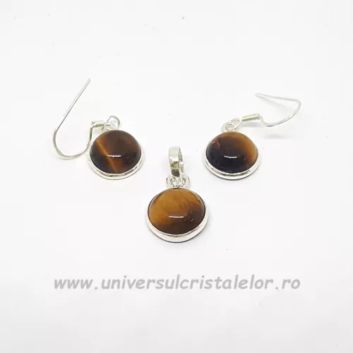 Set ochi de tigru rotund Set ochi de tigru rotund