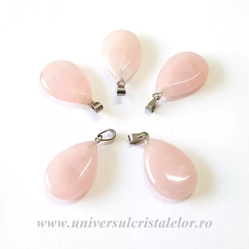 Pandantiv cuart roz lacrima Pandantiv cuart roz lacrima