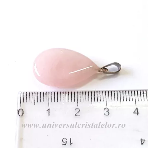 Pandantiv cuart roz lacrima Pandantiv cuart roz lacrima