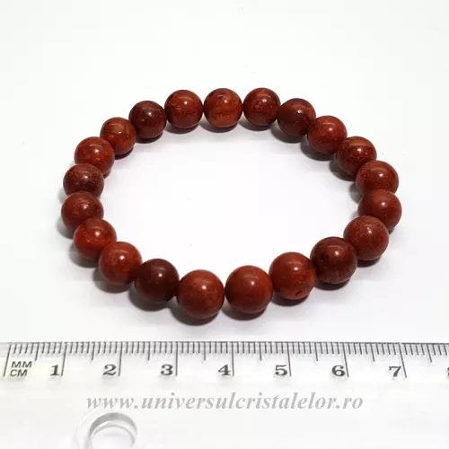 Bratara coral rosu rotund - 8 mm Bratara coral rosu rotund - 8 mm