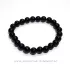Bratara obsidian negru rotund - 8 mm