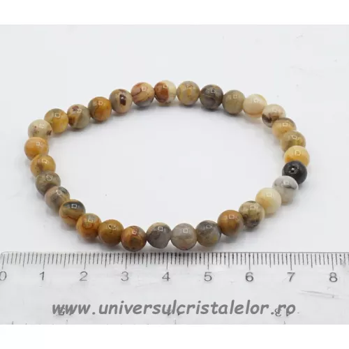 Bratara agat galben rotund - 6 mm Bratara agat galben rotund - 6 mm