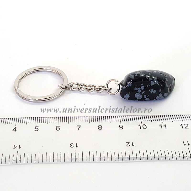 Breloc obsidian fulg de nea Breloc obsidian fulg de nea