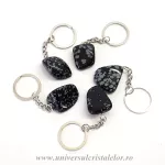 Breloc obsidian fulg de nea Breloc obsidian fulg de nea