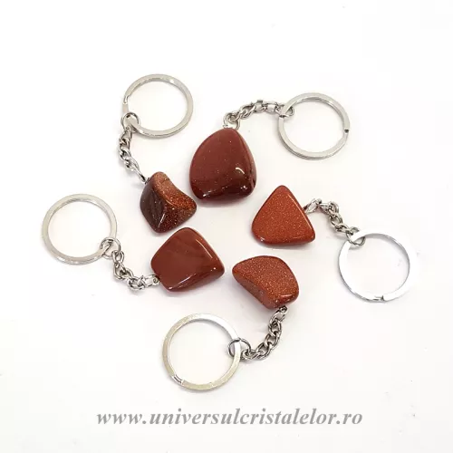 Breloc Gold stone (Piatra soarelui artificială) Breloc Gold stone (Piatra soarelui artificială)