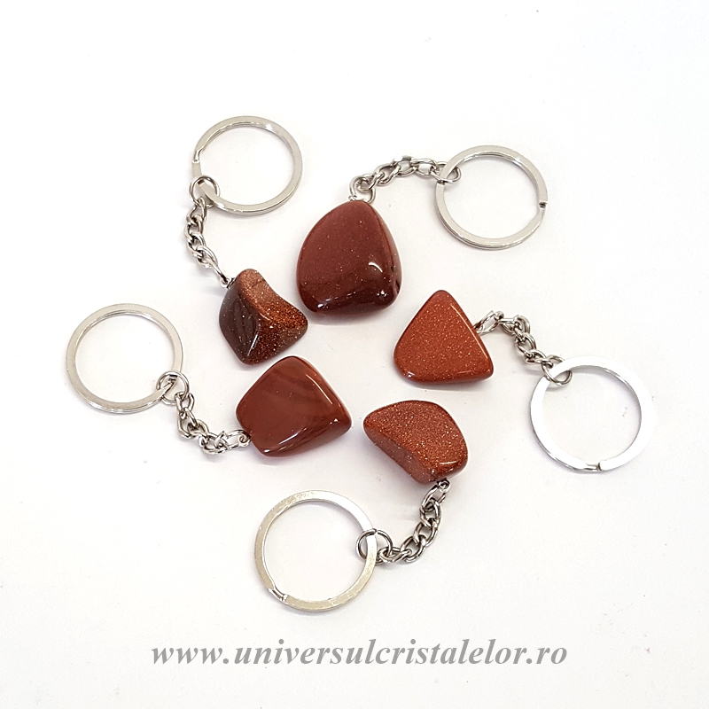 Breloc Gold stone (Piatra soarelui artificială) Breloc Gold stone (Piatra soarelui artificială)