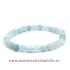 Bratara acvamarin rotund fatetat - 6 mm
