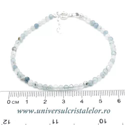 Bratara acvamarin rotund fatetat - 3,3mm Bratara acvamarin rotund fatetat - 3,3mm