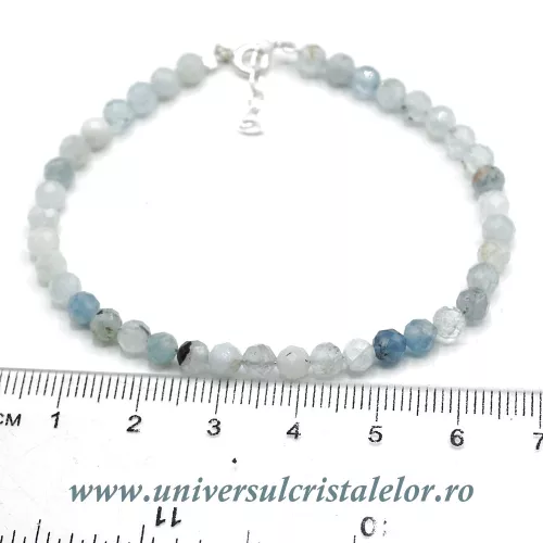 Bratara acvamarin rotund fatetat - 4,4mm Bratara acvamarin rotund fatetat - 4,4mm