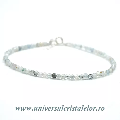 Bratara acvamarin rotund fatetat - 2,6mm Bratara acvamarin rotund fatetat - 2,6mm