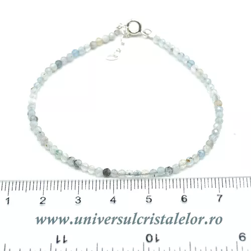 Bratara acvamarin rotund fatetat - 2,6mm Bratara acvamarin rotund fatetat - 2,6mm
