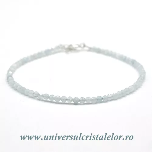 Bratara acvamarin rotund fatetat - 2,5mm Bratara acvamarin rotund fatetat - 2,5mm