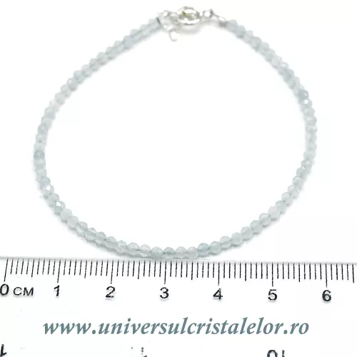 Bratara acvamarin rotund fatetat - 2,5mm Bratara acvamarin rotund fatetat - 2,5mm