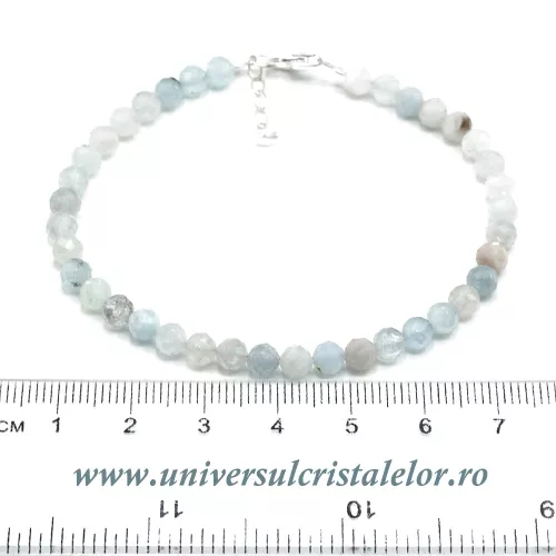 Bratara acvamarin rotund fatetat - 4,8mm Bratara acvamarin rotund fatetat - 4,8mm