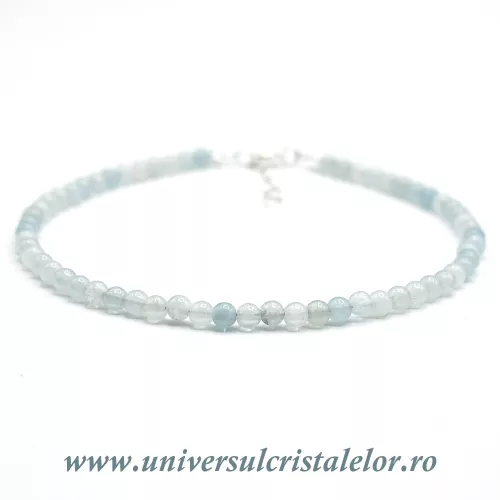 Bratara acvamarin rotund slefuit - 3,1mm Bratara acvamarin rotund slefuit - 3,1mm