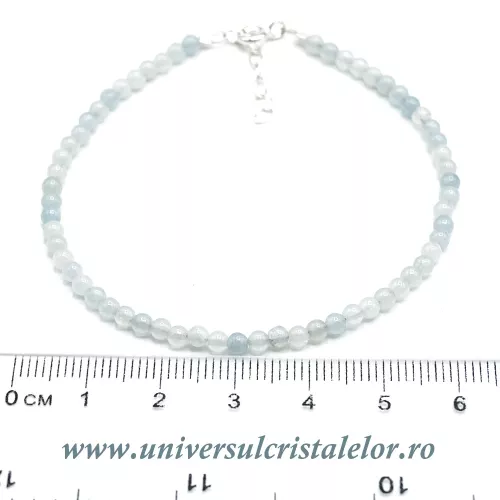 Bratara acvamarin rotund slefuit - 3,1mm Bratara acvamarin rotund slefuit - 3,1mm